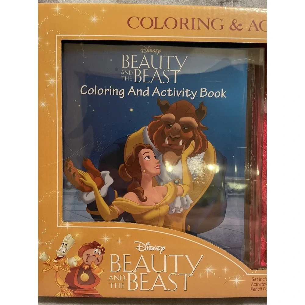 NEW Disney Drop Box Beauty & The Beast‎ 50 Piece Coloring & Activity Set